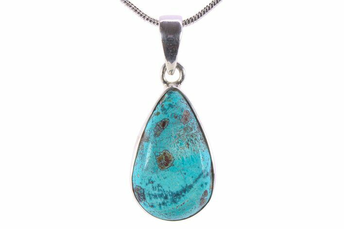 Vibrant Chrysocolla Pendant - Sterling Silver #383039